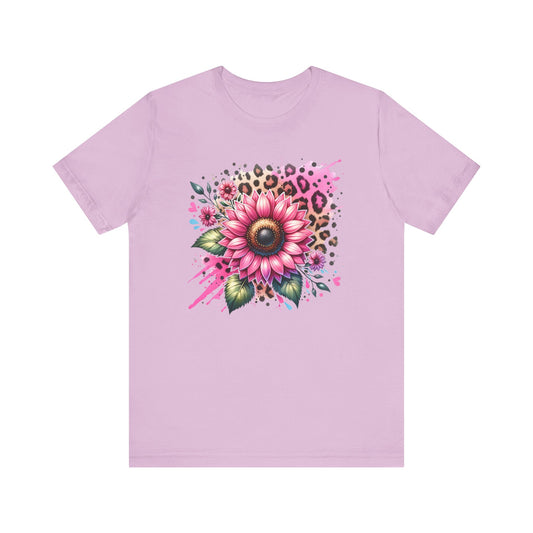 Pink Leopard Rose - Jersey Short Sleeve T-Shirt
