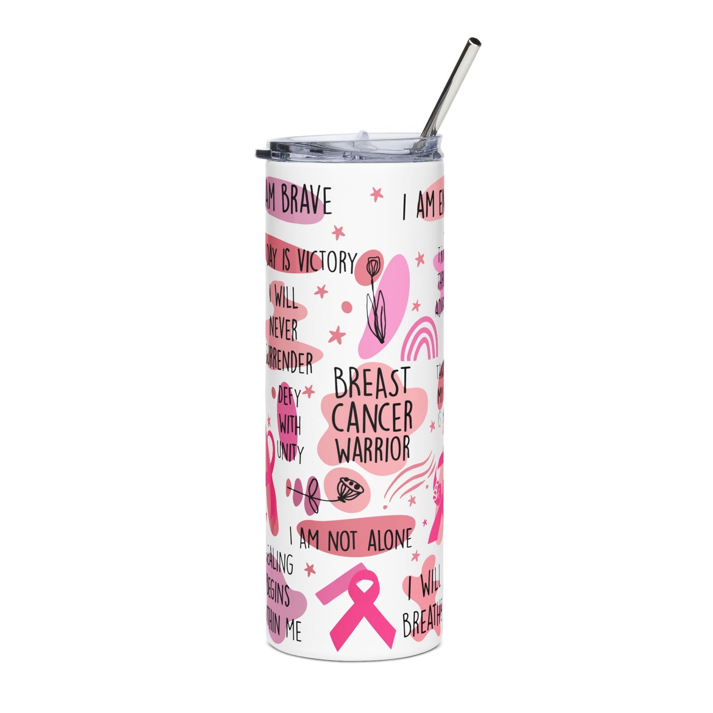 Empowering Breast Cancer Awareness Tumbler - 20oz Stainless Steel Water Bottle, Inspirational Travel Mug for Advocates, Gifts for [...]