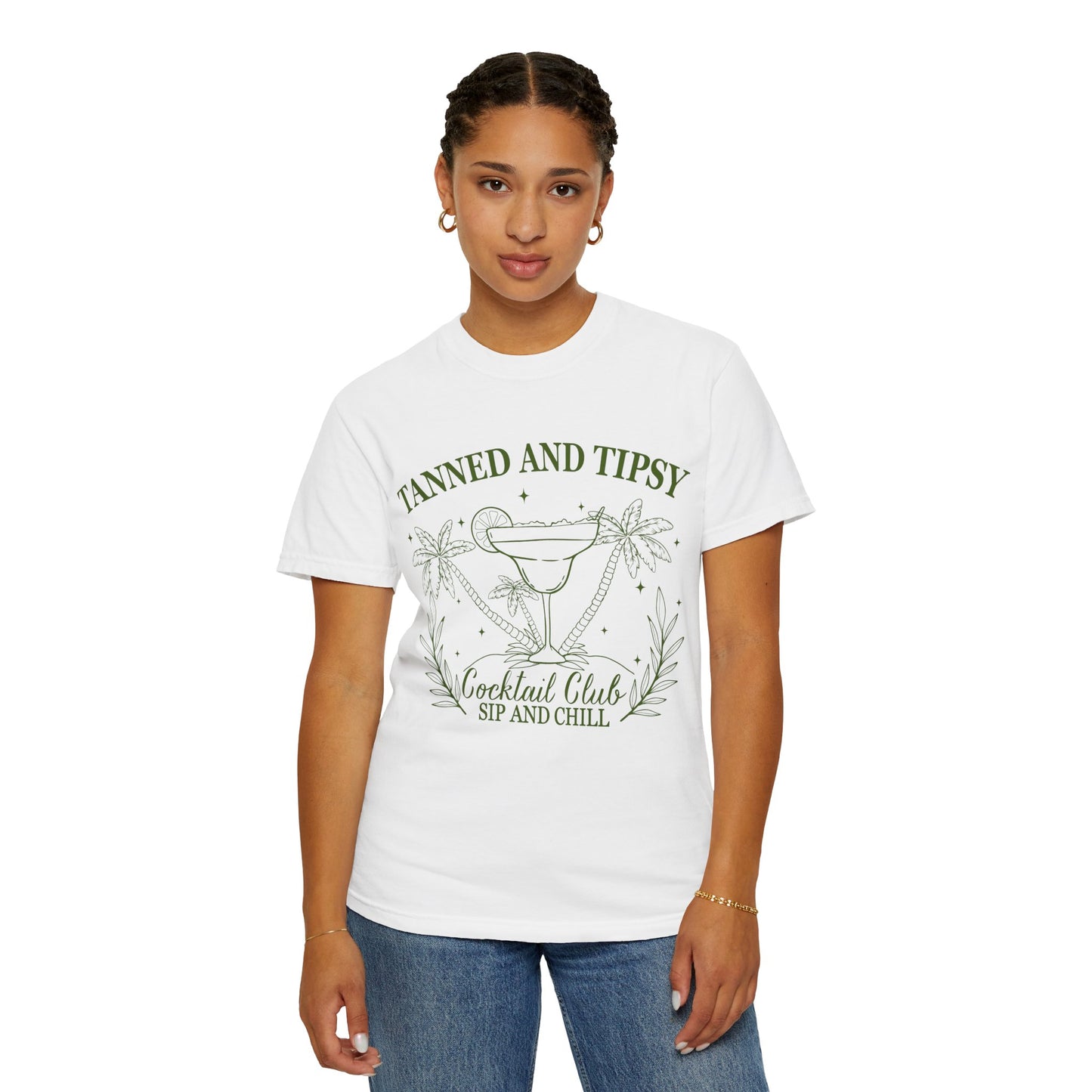 Tanned and Tipsy Cocktail Club T-Shirt — Sip & Chill Graphic Tee