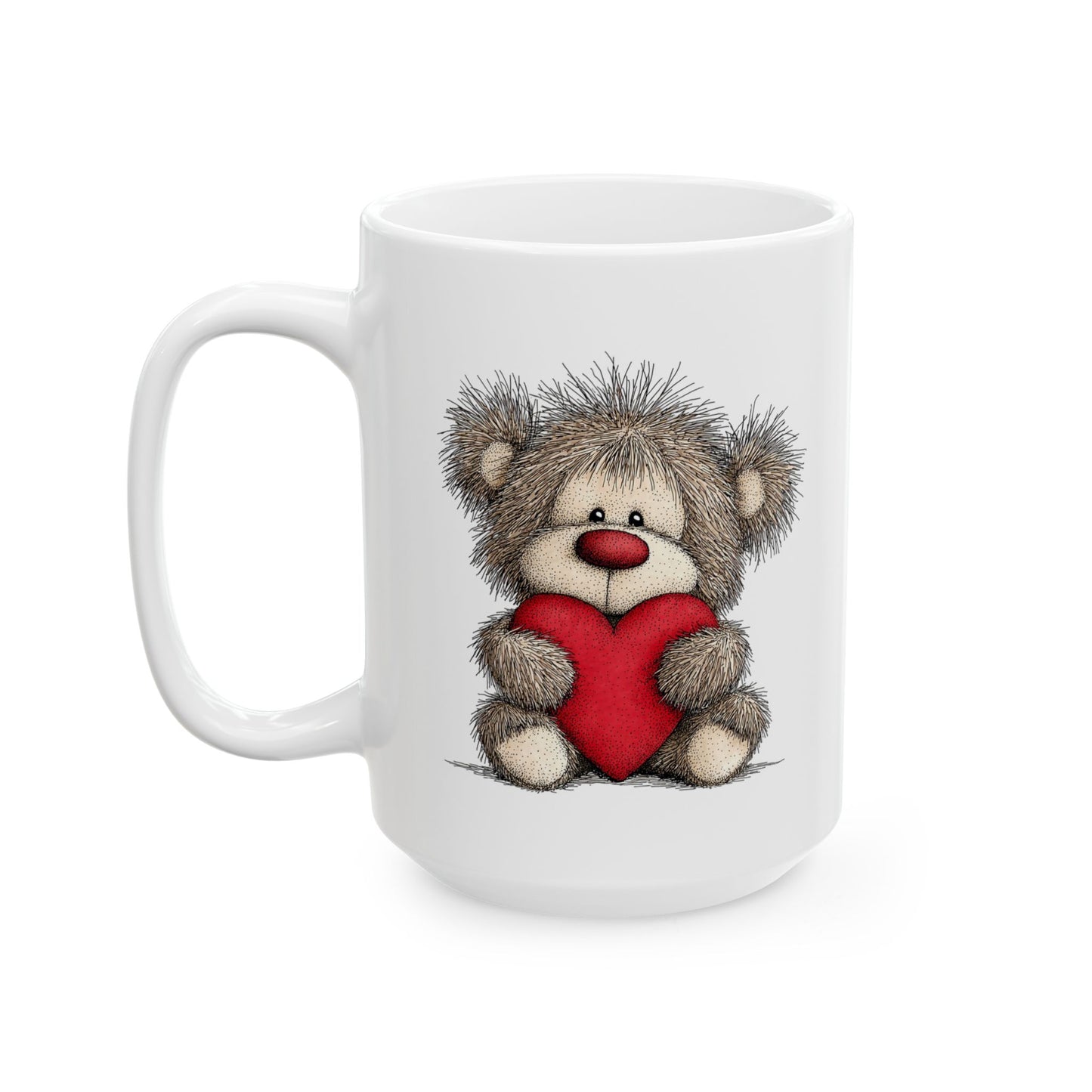 Hedgehog Heart Ceramic Mug — Cute Animal Coffee Cup (11oz & 15oz)