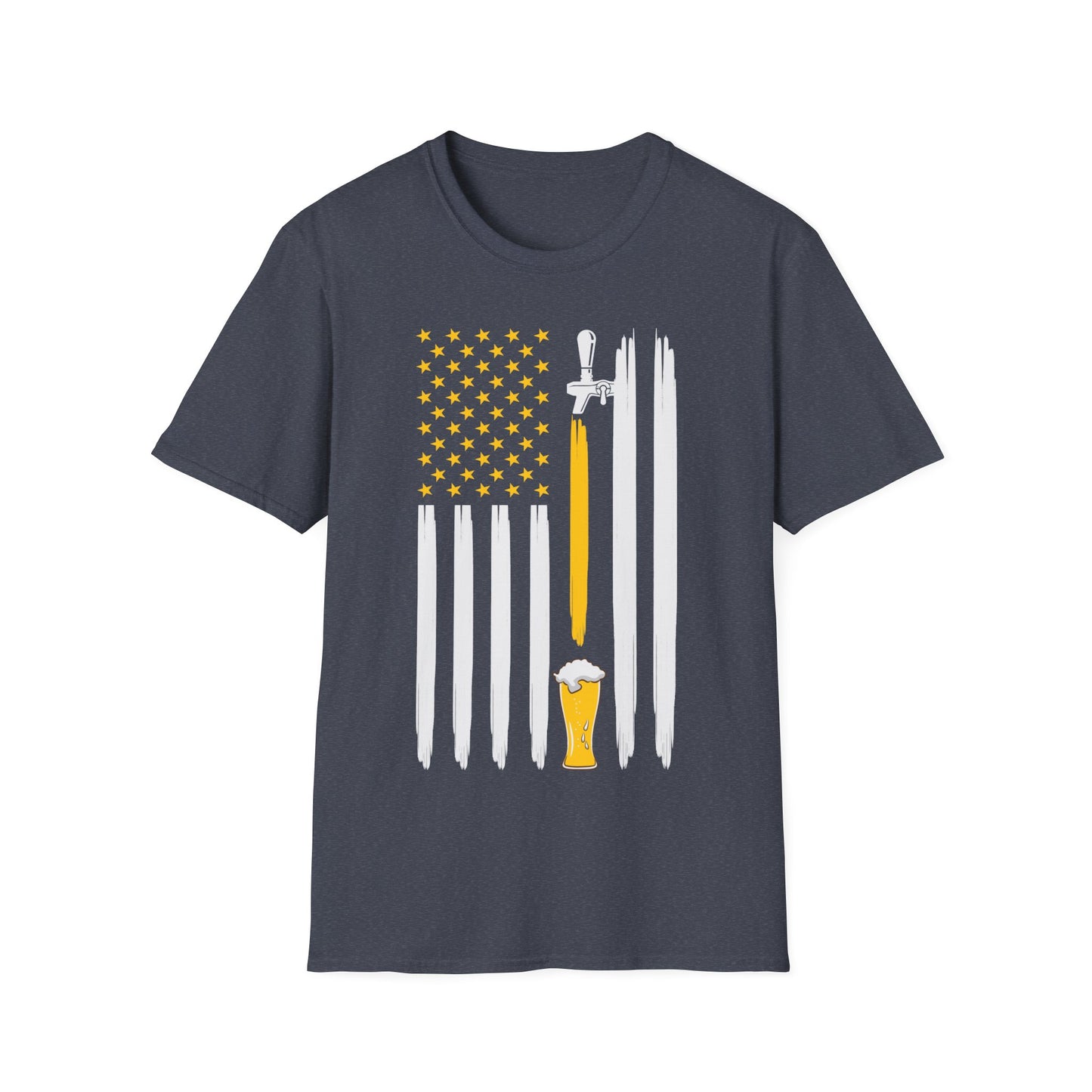 Beer Lover T-Shirt with American Flag Design