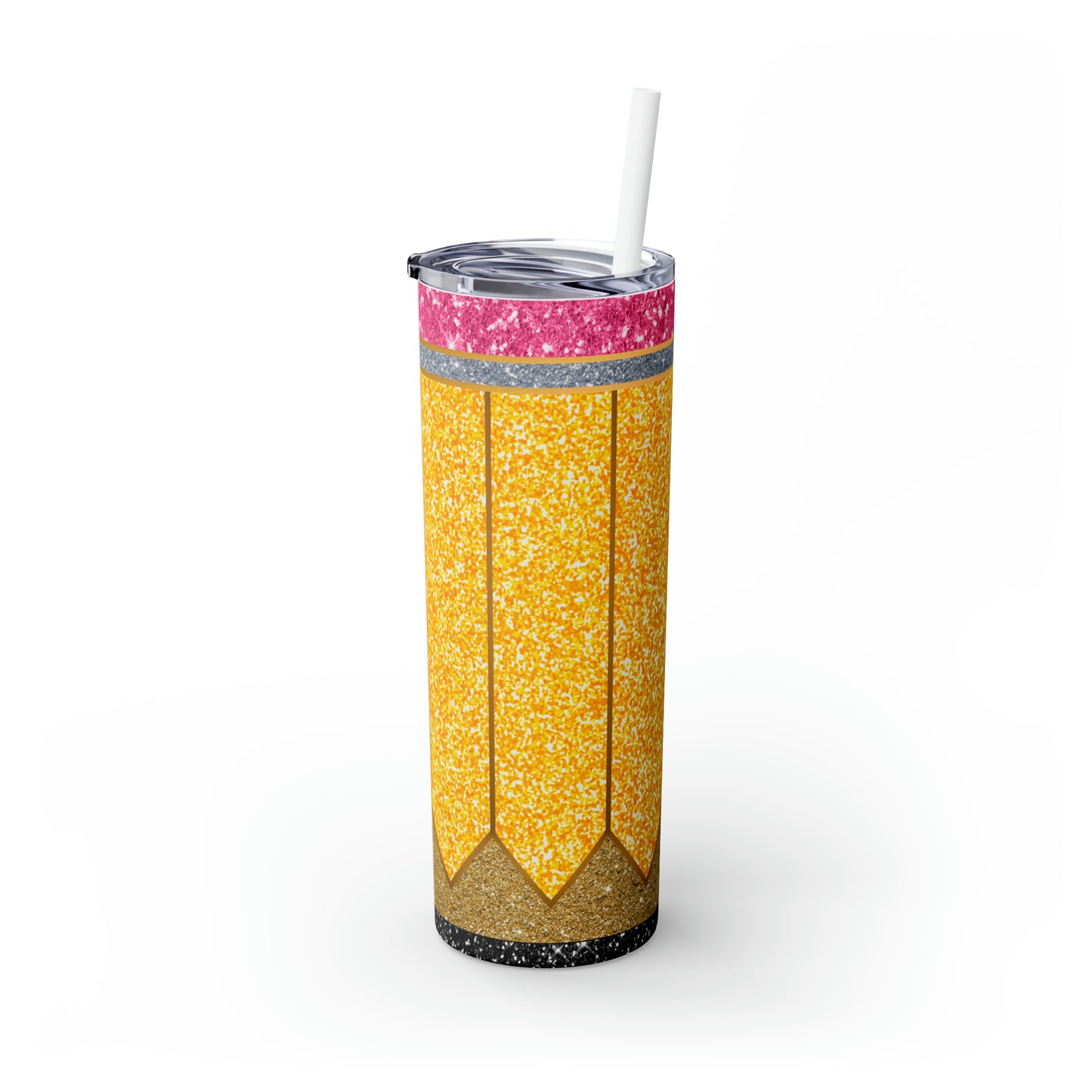 Glitter Pencil - Skinny Tumbler with Straw, 20oz