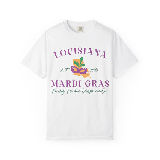 Mardi Gras Unisex T-Shirt - Celebrate Louisiana Style, Casual Tee for Festivals, Gifts for Mardi Gras Parties, Fun Shirt for Travel