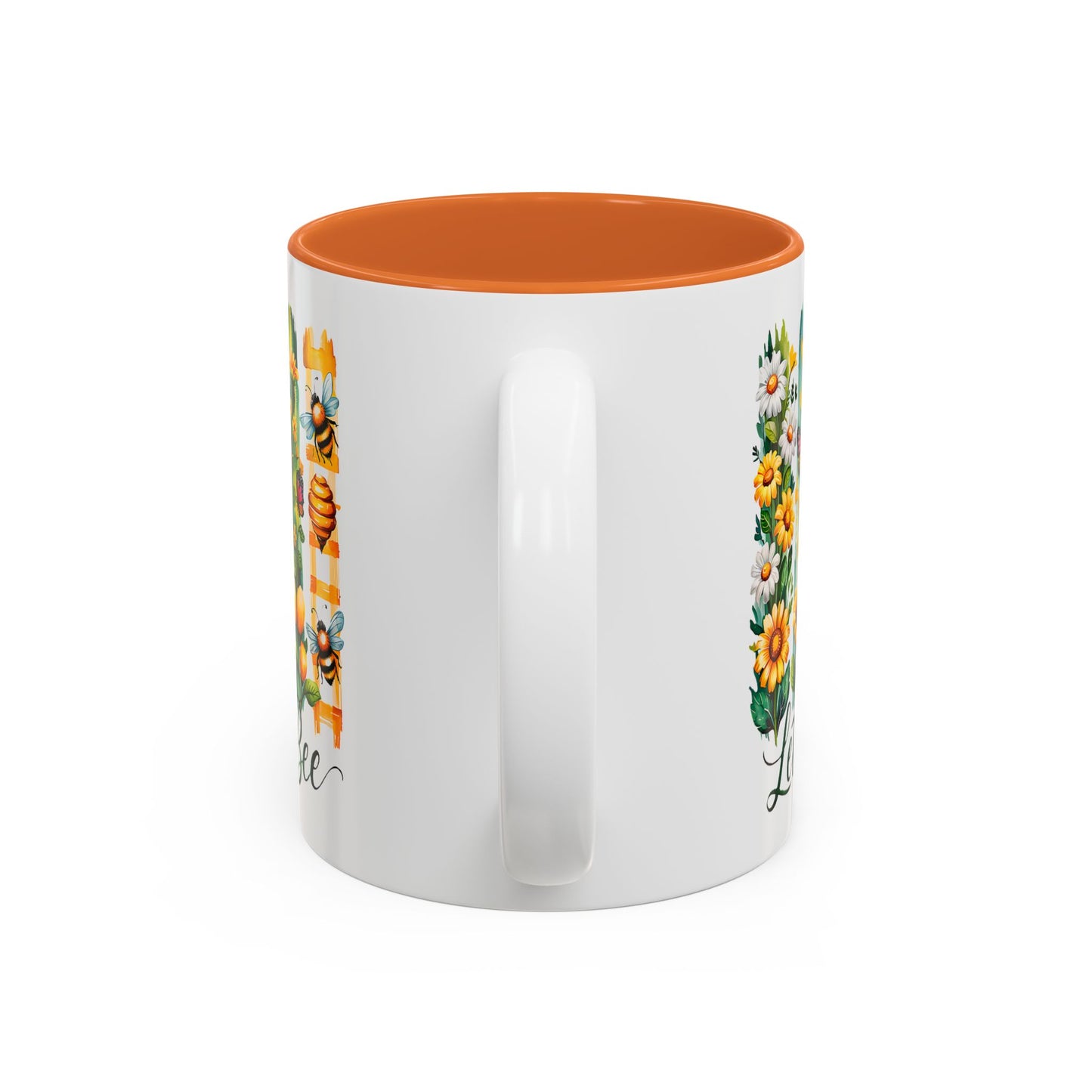 Floral Bee Ceramic Mug, Bee Lover Gift, Flower Mug, Garden Decor, Nature Lover's Coffee Cup, Spring Gift