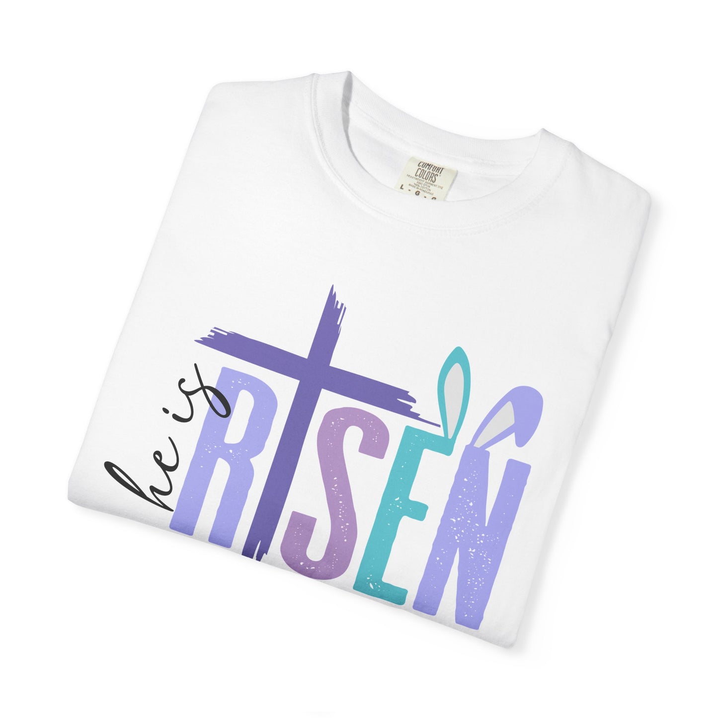 He is Risen Unisex Jersey Short Sleeve Tee - Easter Faith Shirt
