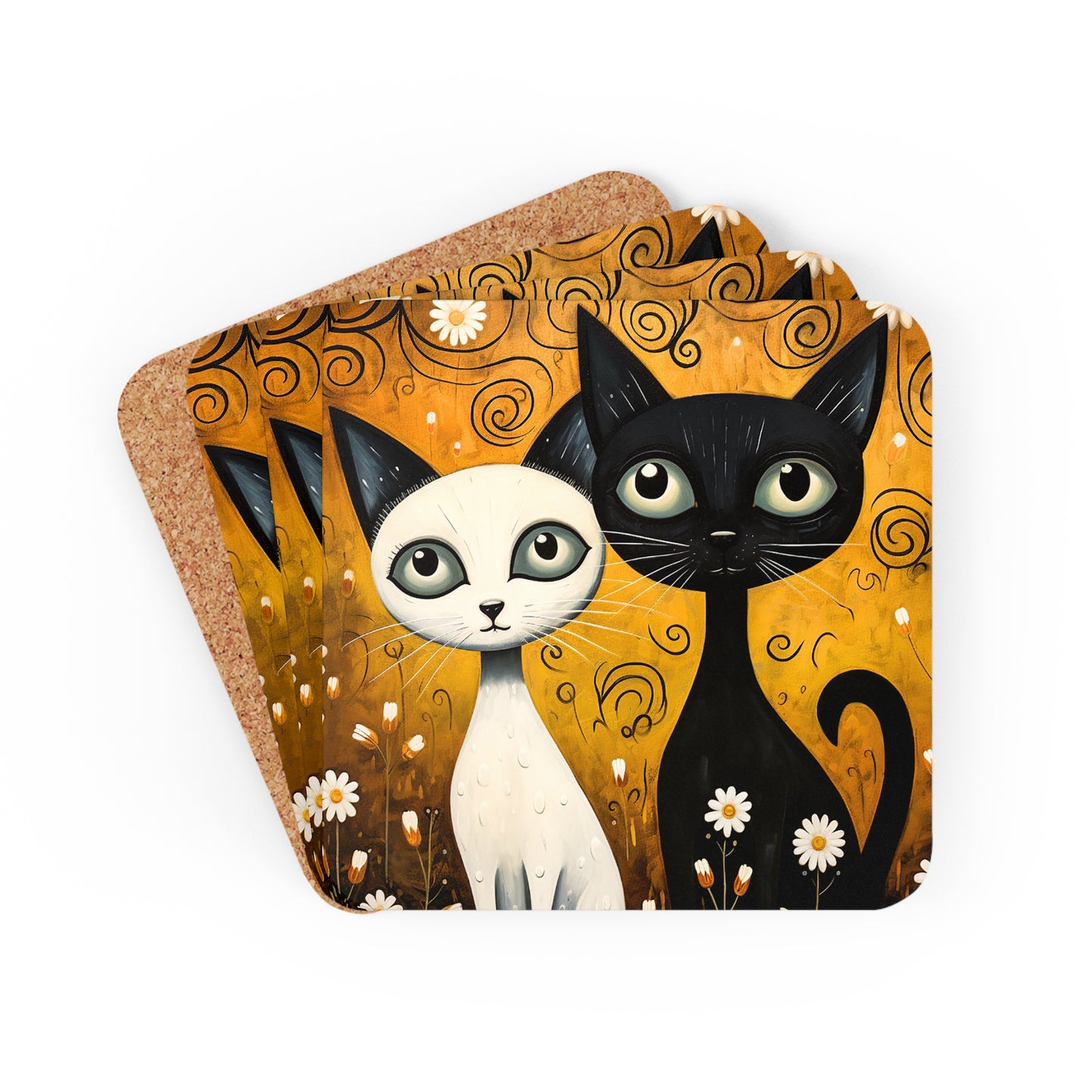 Cats - Corkwood Coaster Set