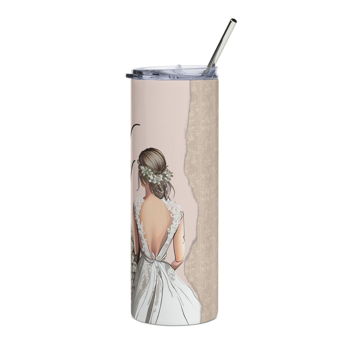 Elegant Bride-To-Be Tumbler | 20oz Stainless Steel Travel Cup, Wedding Gift, Bridal Shower Favor, Engagement Party Drinkware