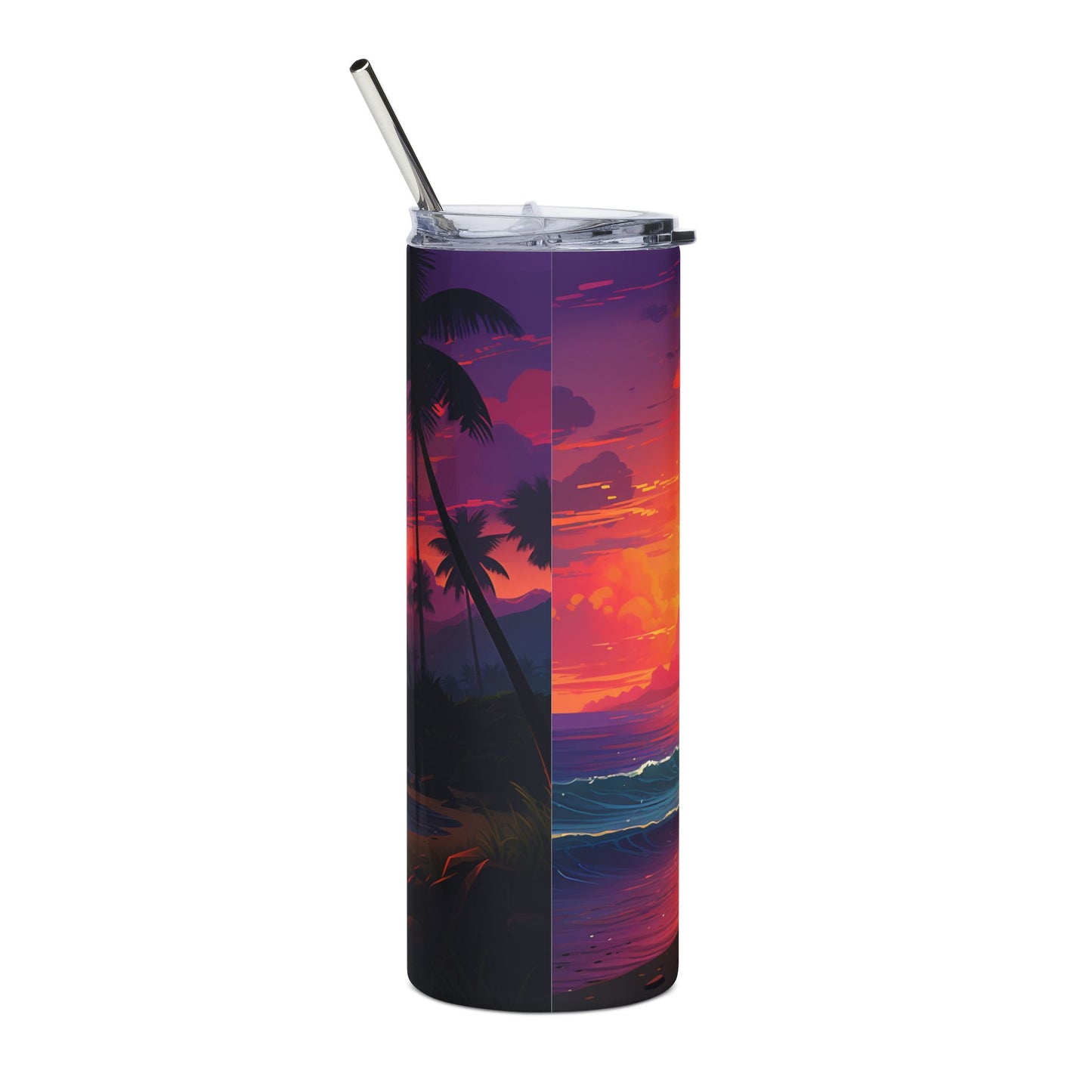Tropical Sunset Stainless Steel Tumbler, 20oz | Beach Lover Gift, Eco-Friendly Drinkware, Summer Party Essentials, Travel Mug, [...]