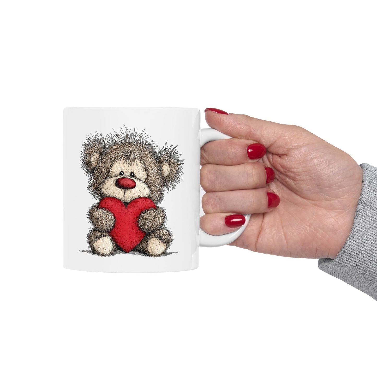 Hedgehog Heart Ceramic Mug — Cute Animal Coffee Cup (11oz & 15oz)