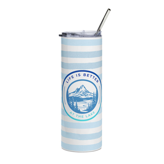 Stainless Steel Tumbler — Life is Better at the Lake, Travel Mug, Outdoor Drinkware, Beach Accessory, Lake House Gift, Summer Beverage [...]