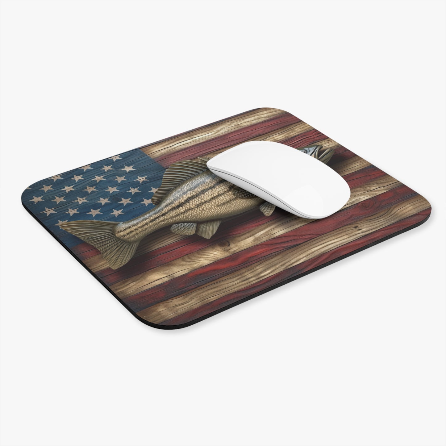 USA Flag Fish - Mouse Pad