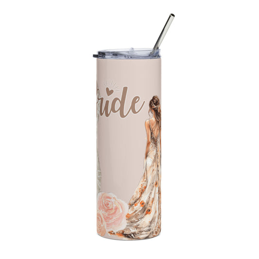 Bridal Stainless Steel Tumbler, Personalized Bride Gift, Wedding Drinkware, Bridal Party Favor, Engagement Party Essential