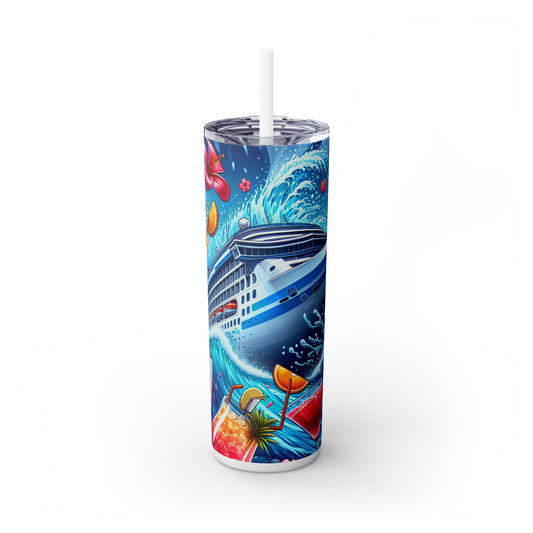 Cruisin Vibes - Skinny Tumbler with Straw, 20oz