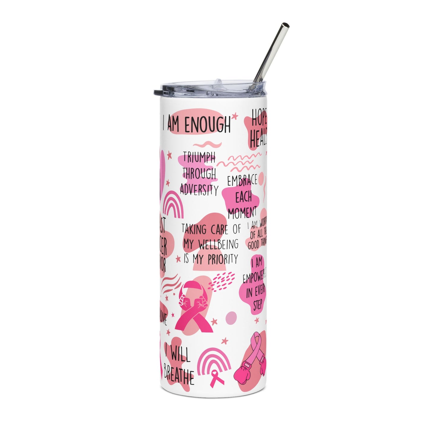 Empowering Breast Cancer Awareness Tumbler - 20oz Stainless Steel Water Bottle, Inspirational Travel Mug for Advocates, Gifts for [...]