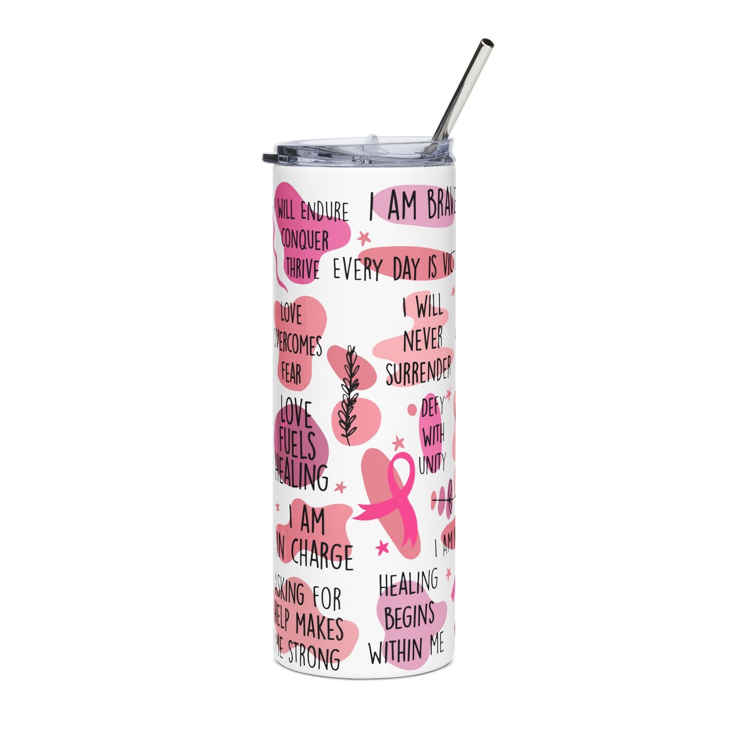 Empowering Breast Cancer Awareness Tumbler - 20oz Stainless Steel Water Bottle, Inspirational Travel Mug for Advocates, Gifts for [...]