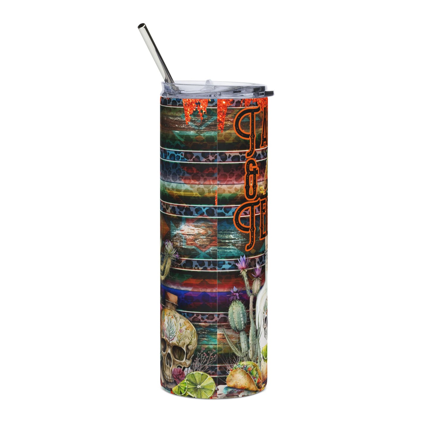 Vibrant Stainless Steel Tumbler, 20oz - Perfect for Taco Nights, Fiesta Celebrations, Gifts for Food Lovers, Spring/Summer Events, [...]