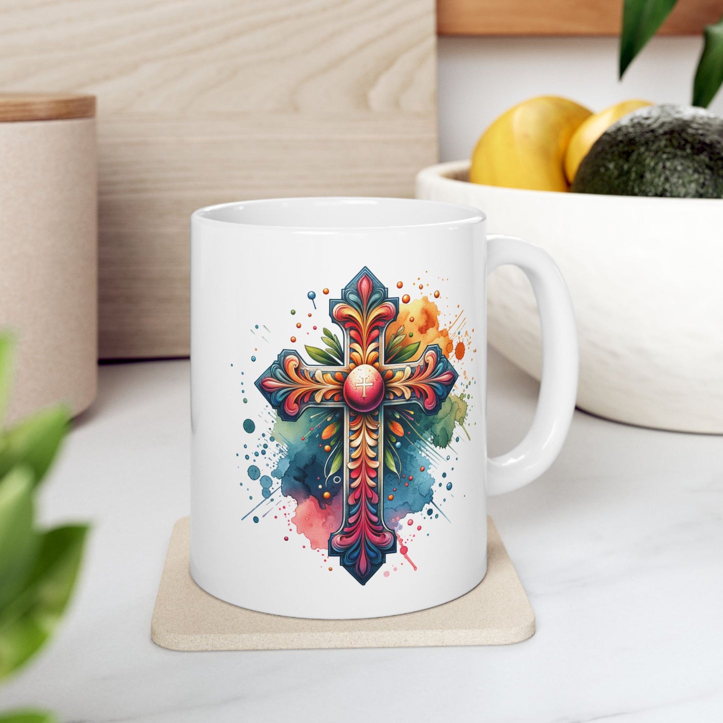 Colorful Cross - Accent Coffee Mug, 11oz