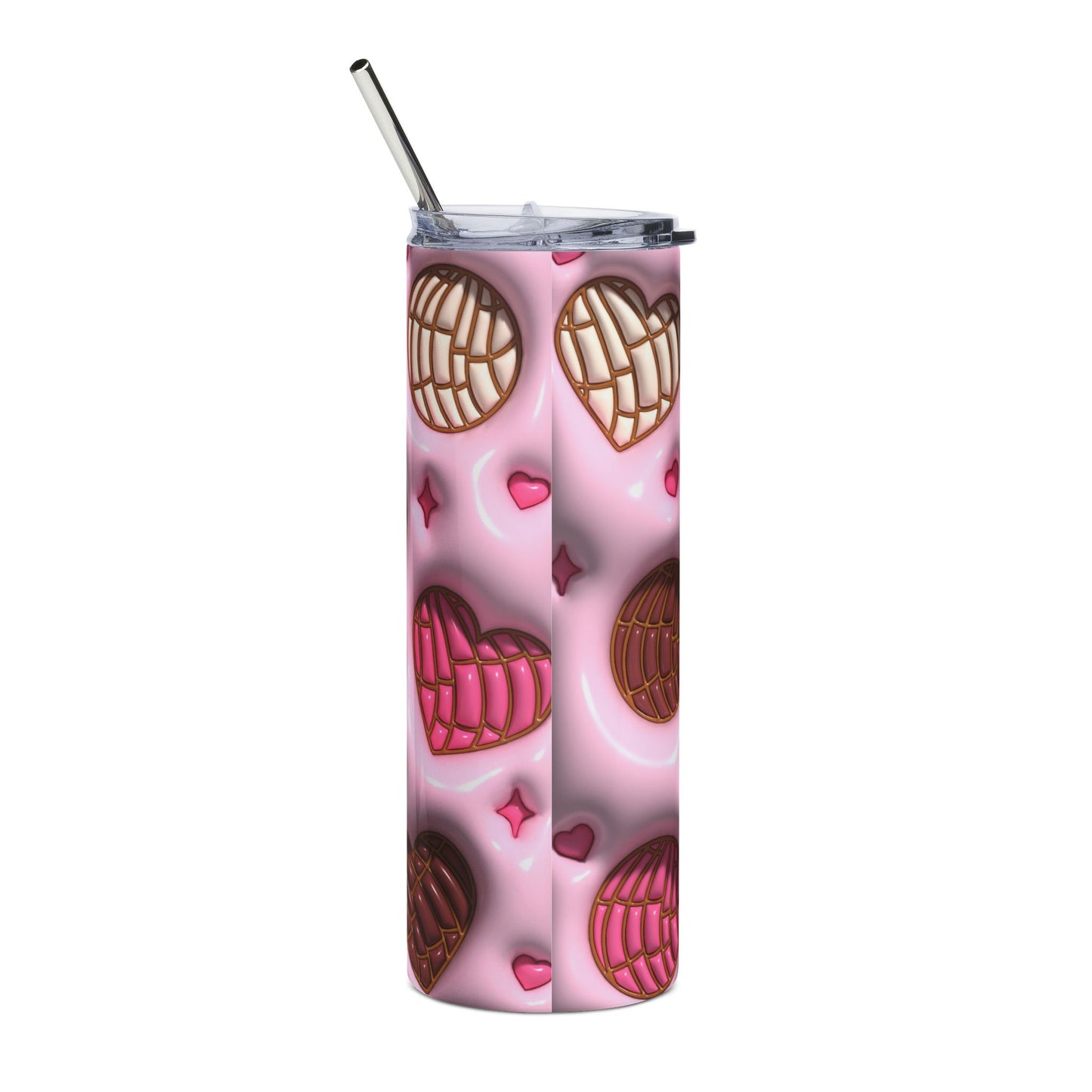 Cute Heart Pattern Stainless Steel Tumbler, 20oz | Valentine's Day Gift, Travel Cup, Coffee Mug, Insulated Drinkware, Gift for Her