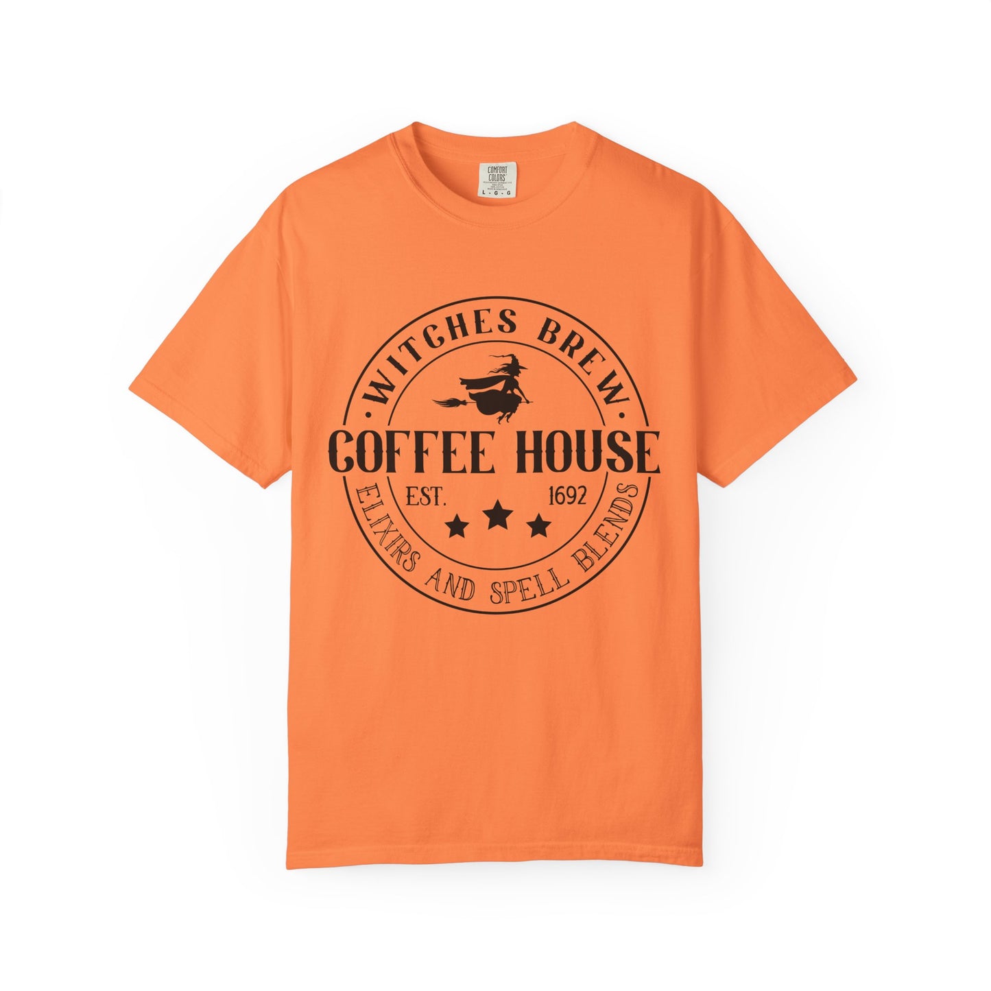 Witches Brew Coffee House Tee, Unisex Short Sleeve Shirt, Coffee Lover Gift, Halloween Apparel, Witchy T-Shirt, Casual Wear