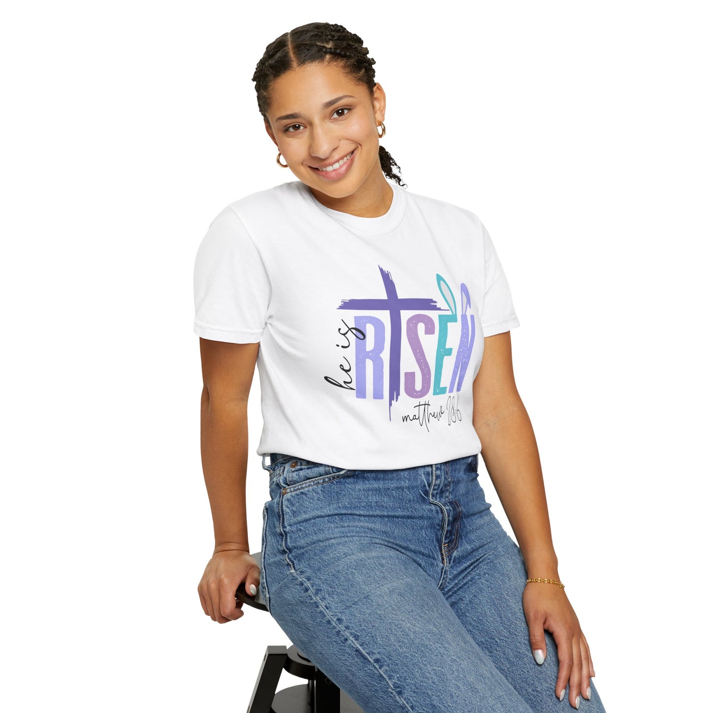 He is Risen Unisex Jersey Short Sleeve Tee - Easter Faith Shirt
