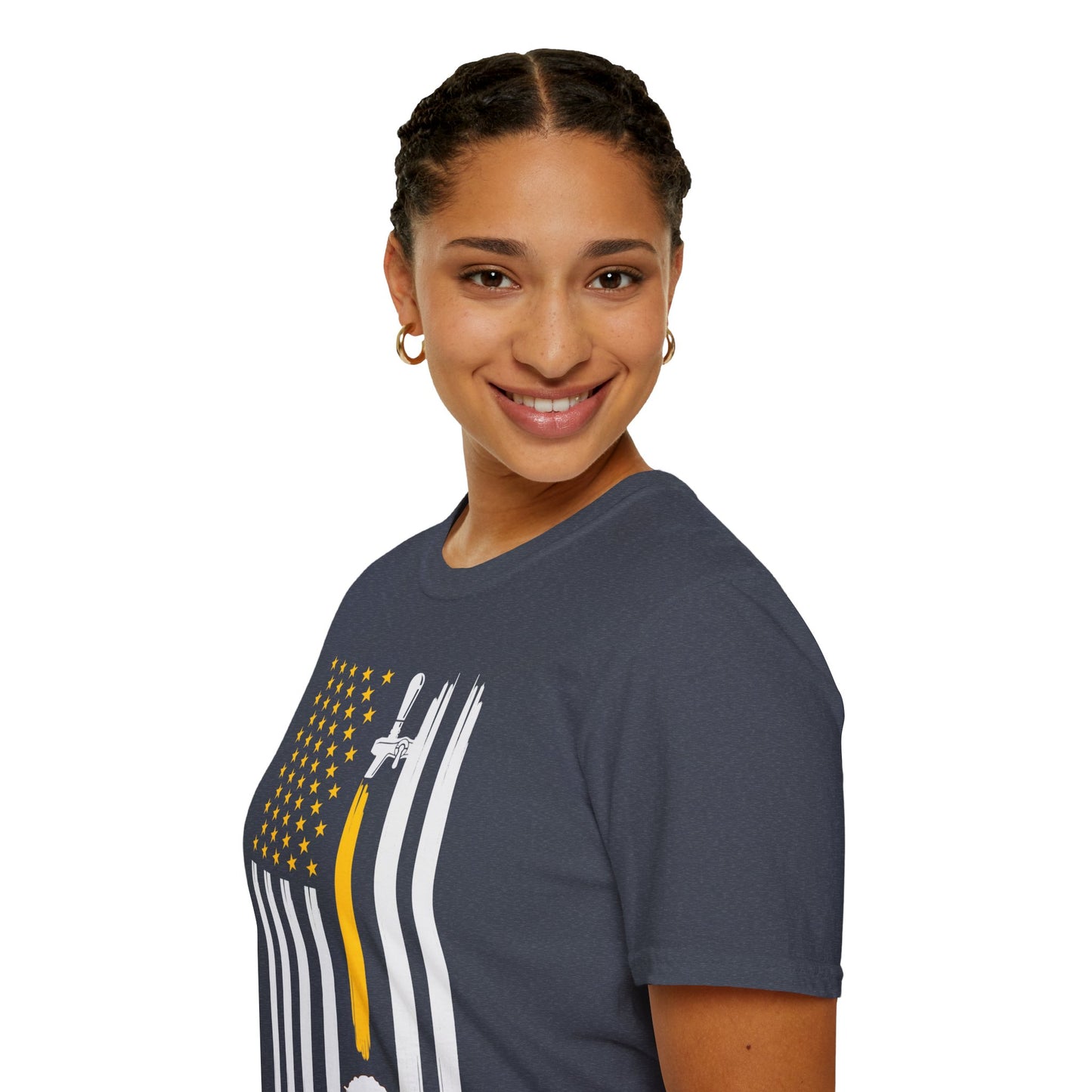 Beer Lover T-Shirt with American Flag Design
