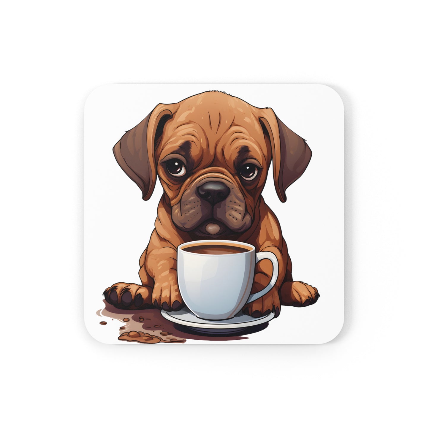 Dog and Coffee - Corkwood Coaster Set