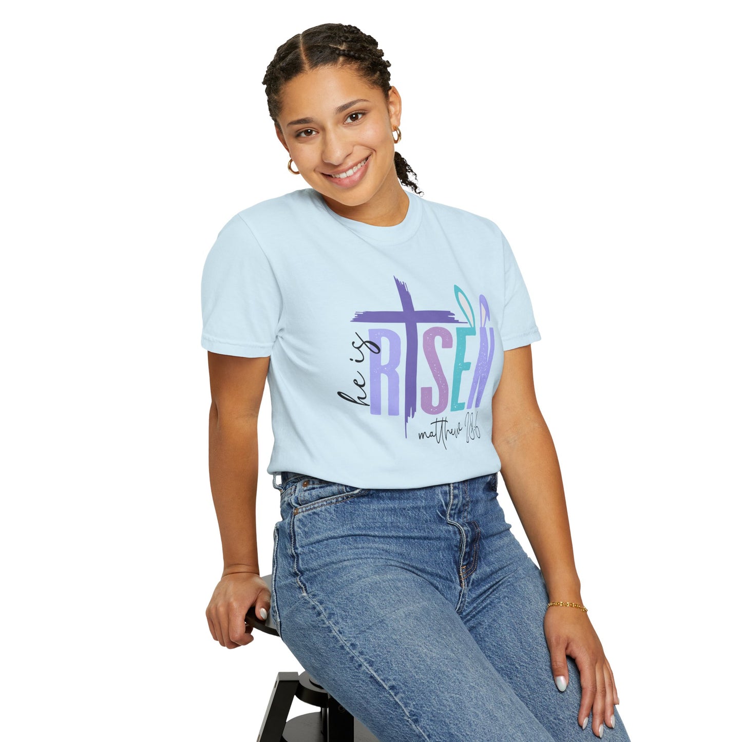 He is Risen Unisex Jersey Short Sleeve Tee - Easter Faith Shirt