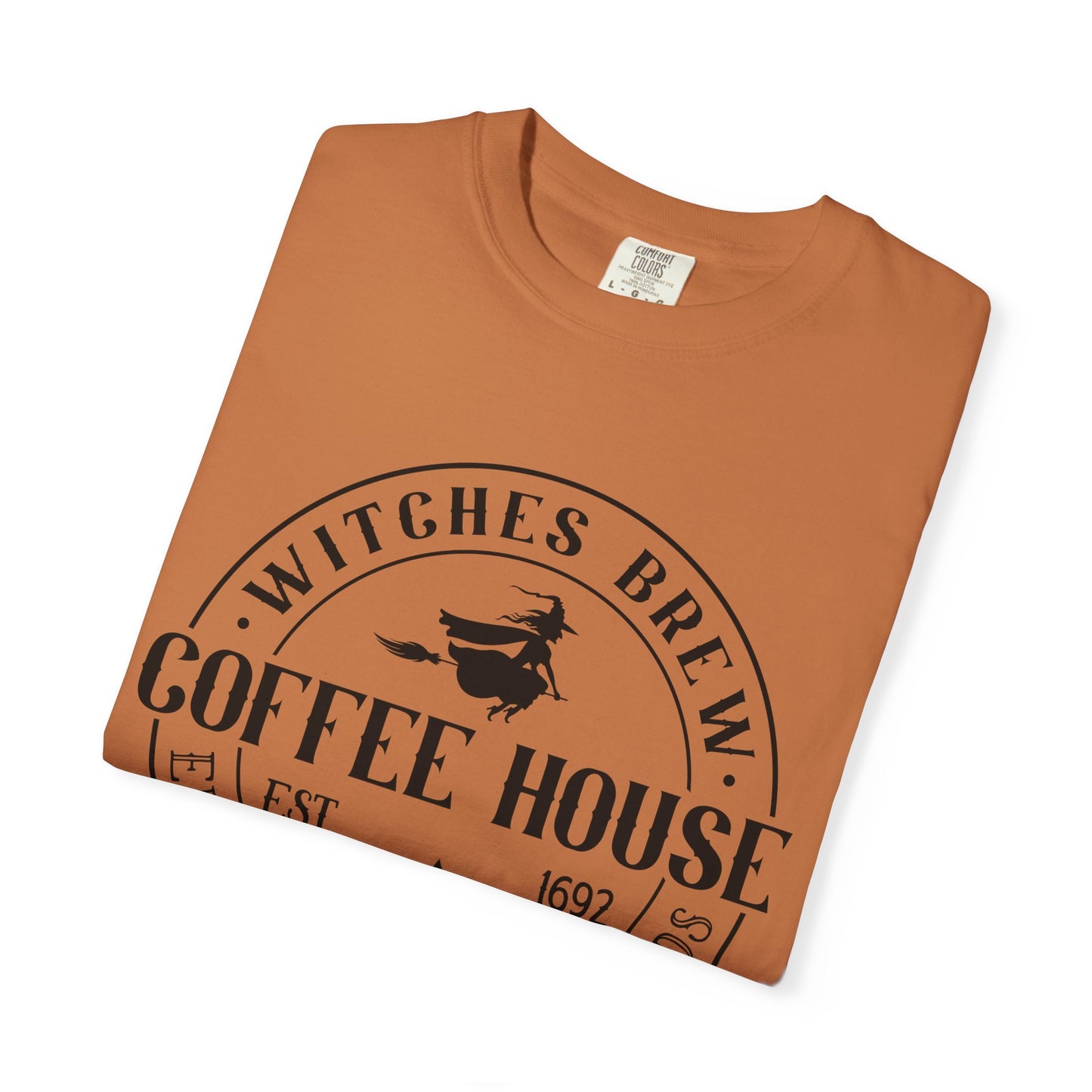 Witches Brew Coffee House Tee, Unisex Short Sleeve Shirt, Coffee Lover Gift, Halloween Apparel, Witchy T-Shirt, Casual Wear