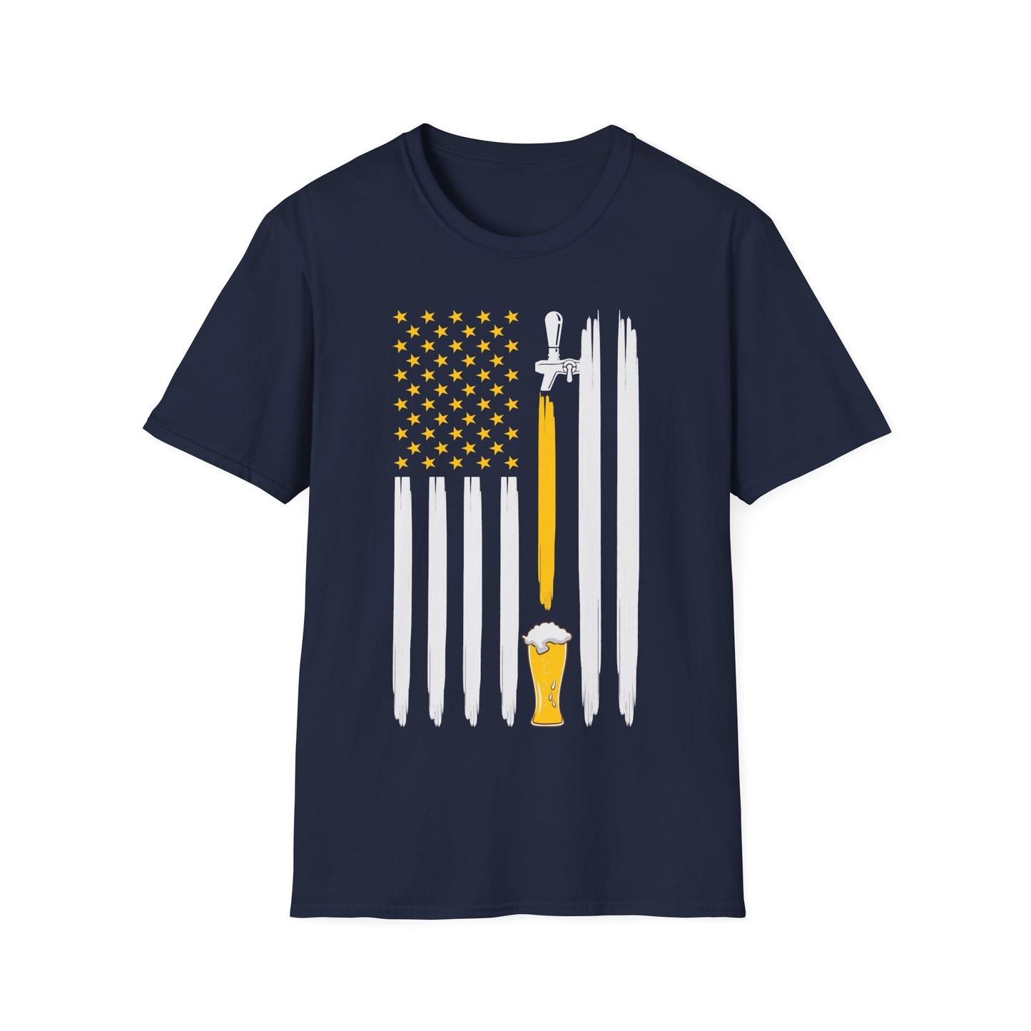Beer Lover T-Shirt with American Flag Design