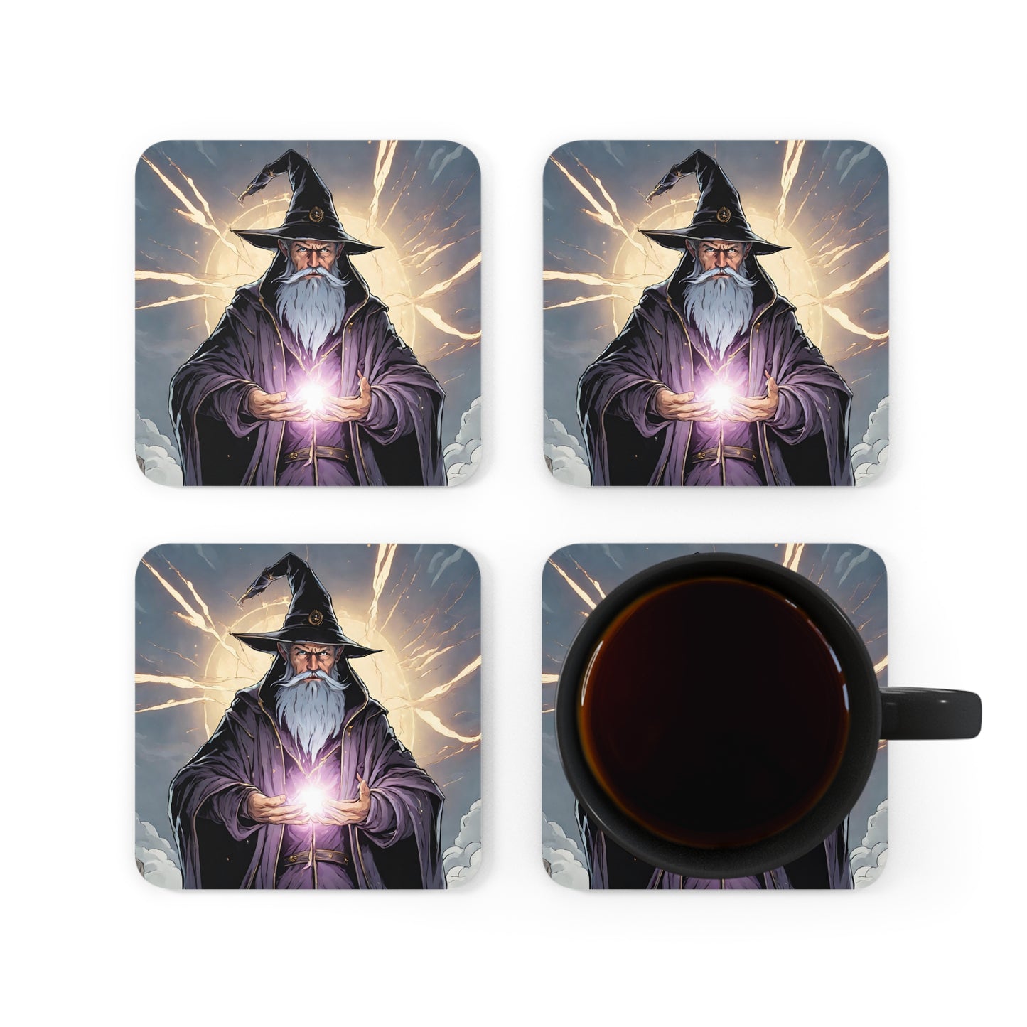 Mystical Wizard - Corkwood Coaster Set