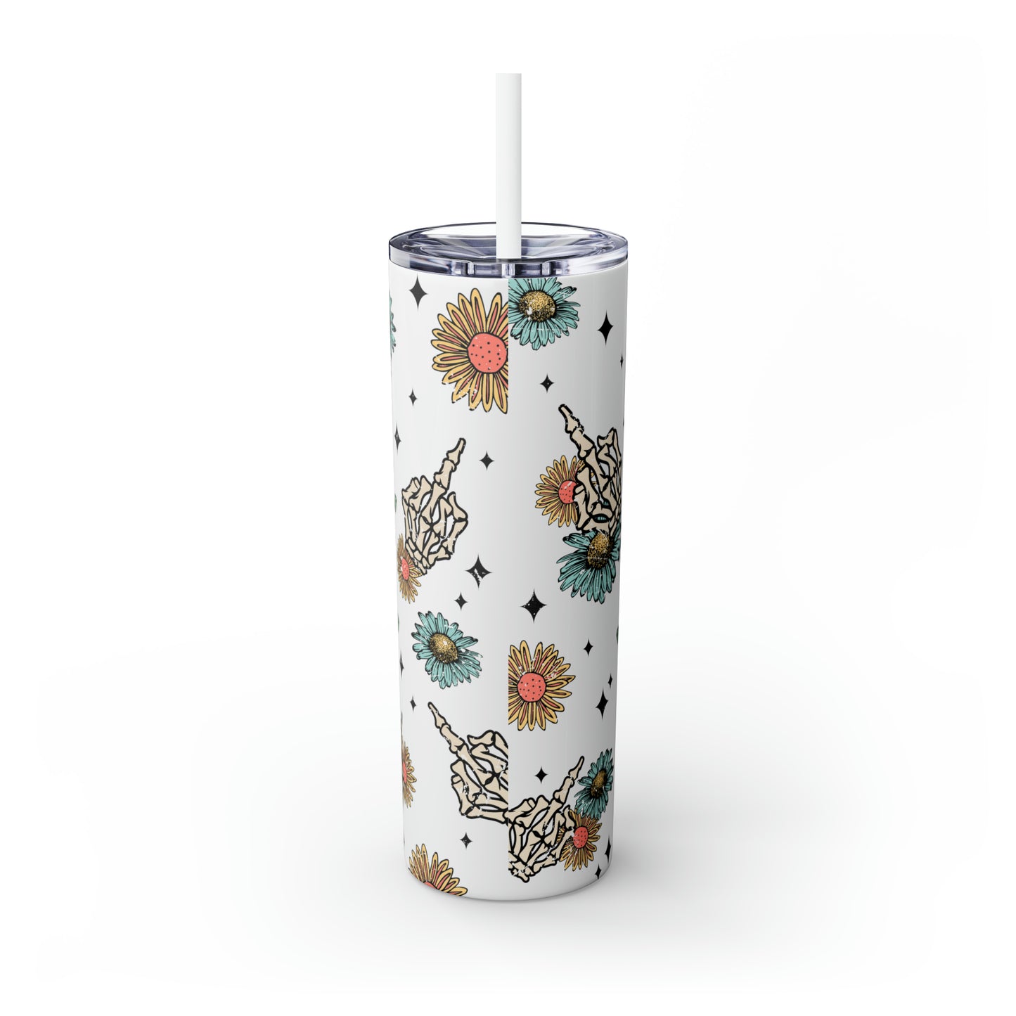 Tumbler Cup - Skeleton Hand with Sarcastic Attitude Design, 20oz
