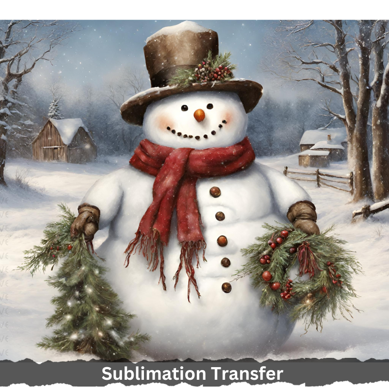 Country Snowman Tumbler - 20 oz Sublimation Transfer Sheet